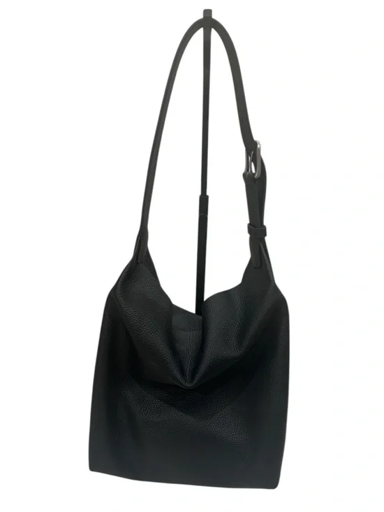 The Row - Isa - Classic Black Leather Shoulder Bag - Picture 2 of 7